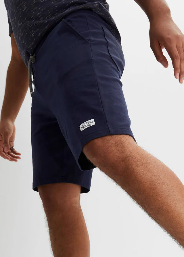 Bermudas de chándal (2 unidades) azul marino+gris jaspeado